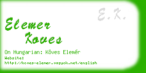 elemer koves business card